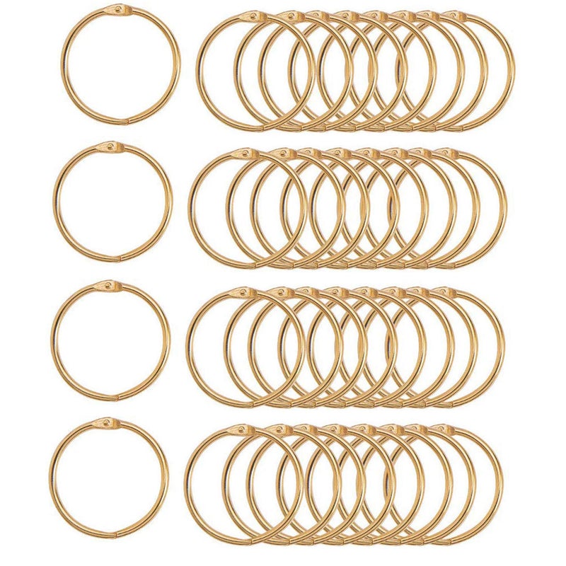 XMHF 2 Inch (50 Pack) Nickel Plated Steel Binder Rings - Golden, for School, Home, Office - Image 1